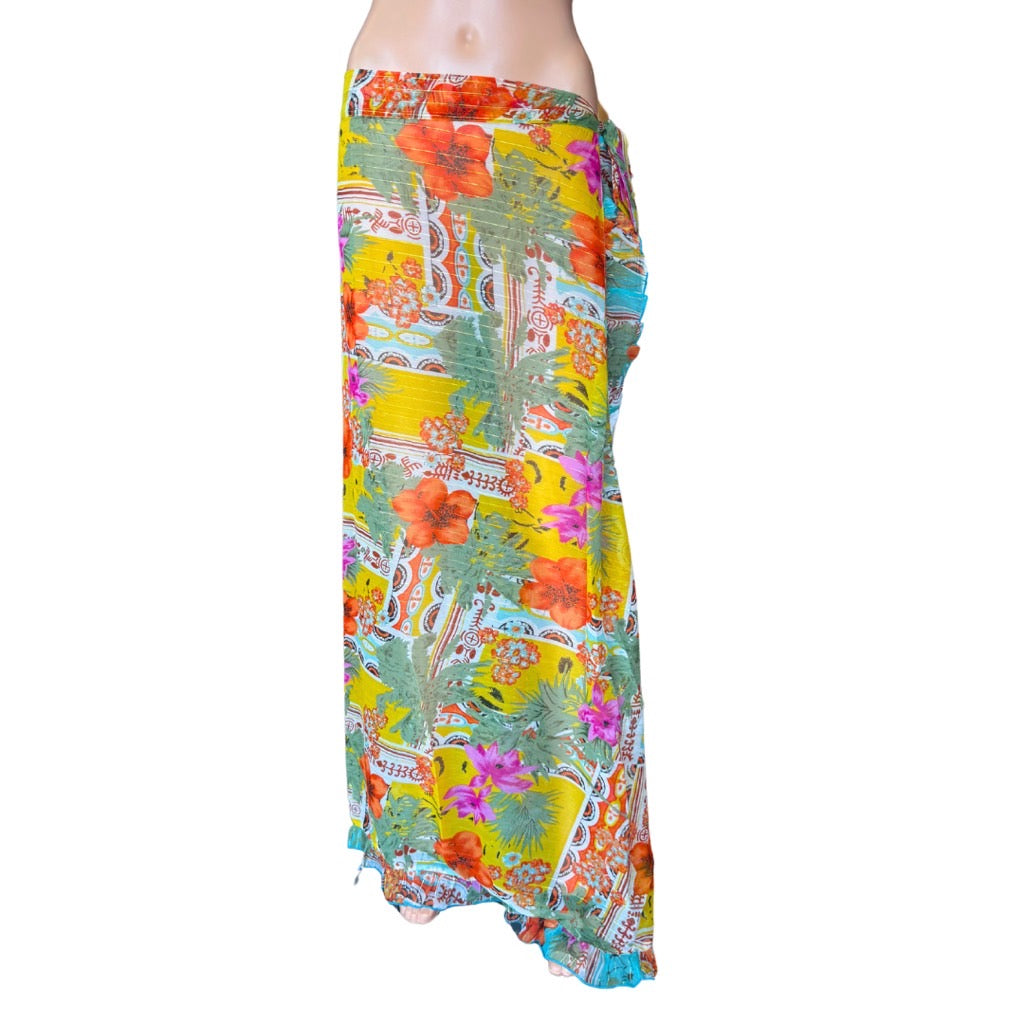 America & Beyond Tropical Ruffle Sarong - Small NWT