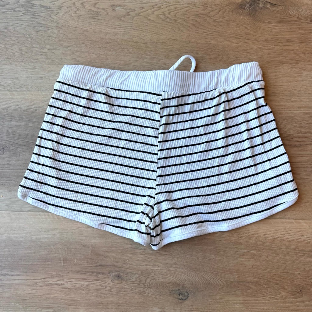 Anthropologie Maronie Ribbed Black and White Casual Shorts - Medium NEW