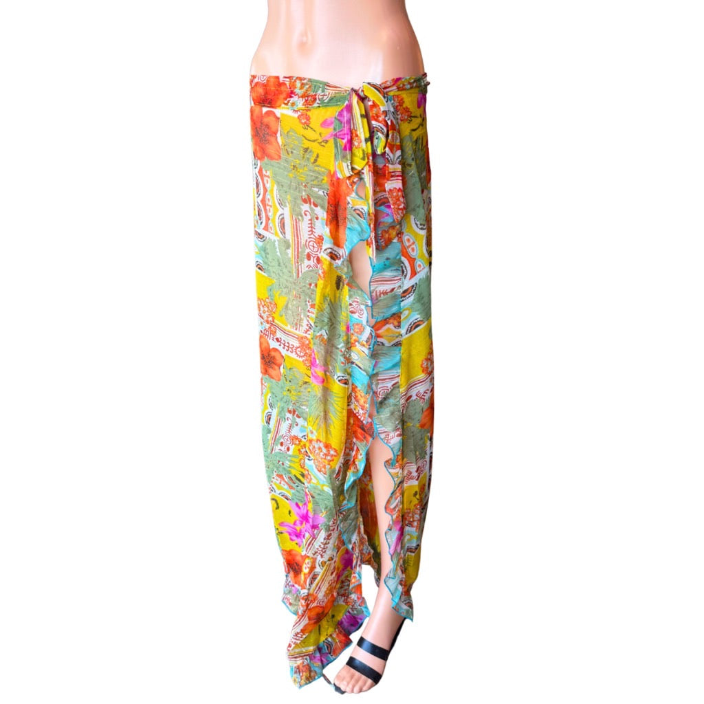 America & Beyond Tropical Ruffle Sarong - Small NWT