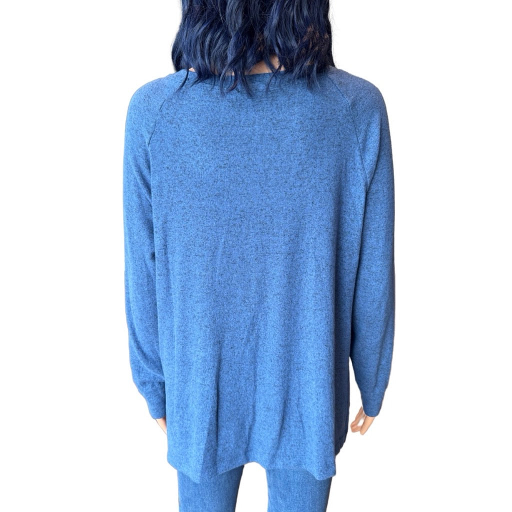 Anthropologie Maronie Cozy Blue Animal Print Sweater - Small NEW