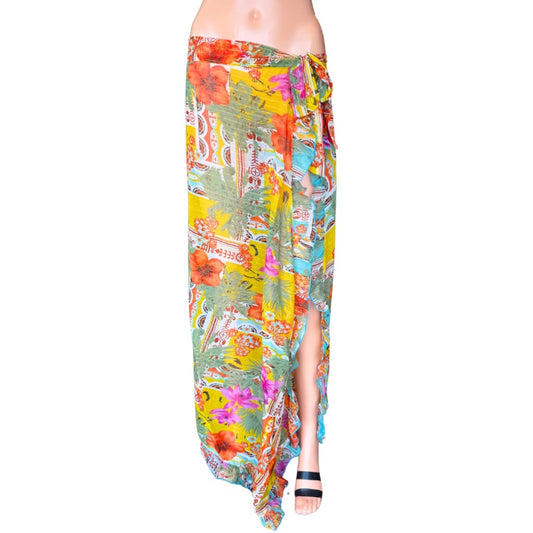 America & Beyond Tropical Ruffle Sarong - Small NWT