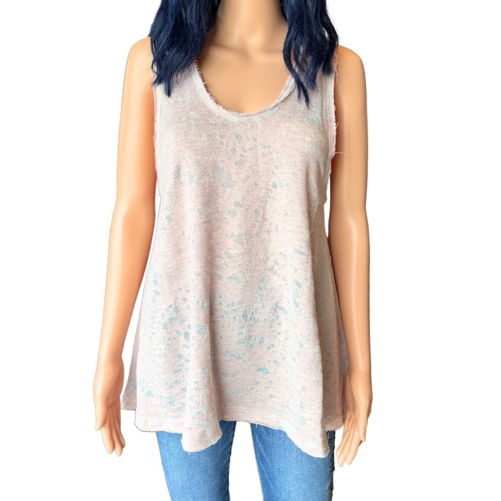 Anthropologie Maronie Distressed Washed Pink Tank Top - Small NEW