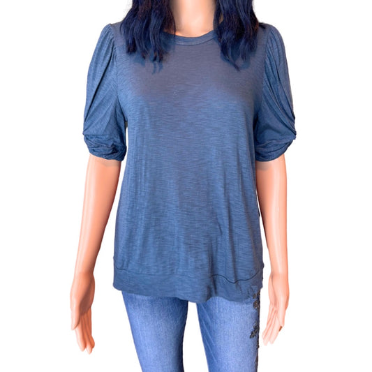 Anthropologie Maronie Blue Puff Sleeve Shirt - Medium NEW